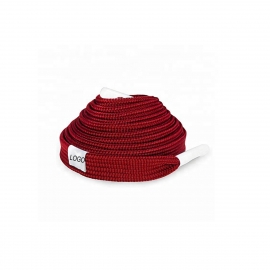 Red Flat Shoelace with White Metal Aglet-CB115