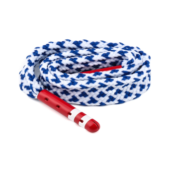 Personalized Shoelace White and Blue Shoelace with Red Metal Tips-CB126