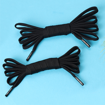 Black Flat Shoelace with metal aglet-EB184