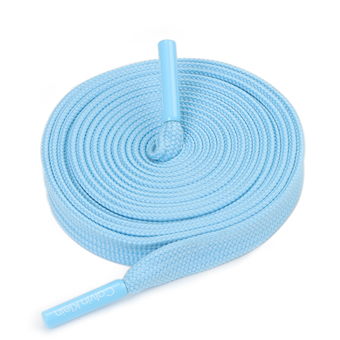 Sky Blue Polyester Flat Lace with Metal Aglet-EB185