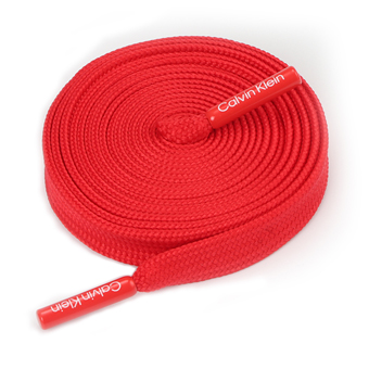 Red Polyester Flat Shoe Lace with Metal Aglet-GB185