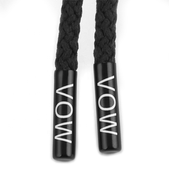 Black Hoodie String Cord End-MA6