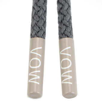 Grey Round String with Metal Aglets-DB226-01