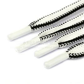 custom white metal aglet flat shoe lace-CA0312